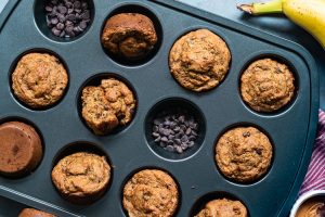 Chocolate Chip Banana Muffins (Vegan & Oil-Free)