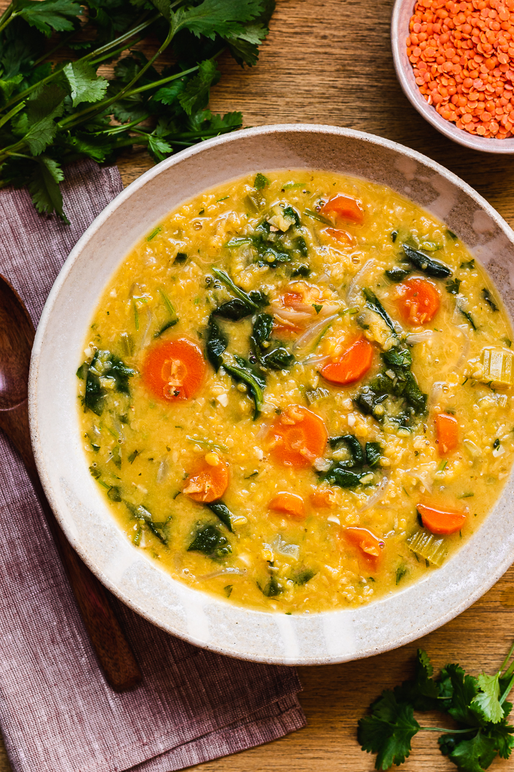 Red Lentil Green Curry (Vegan, Gluten-Free) - Ellie Likes Cooking