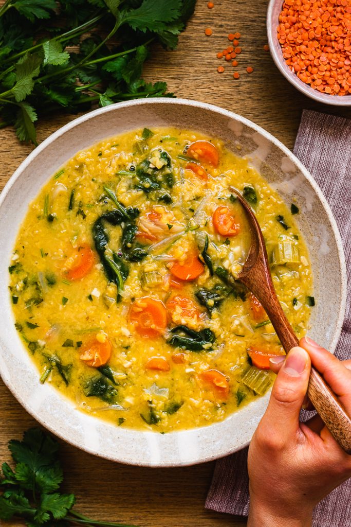 Red Lentil Green Curry (vegan, Gluten-free) - Ellie Likes Cooking