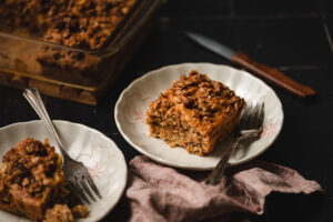 slice of apple coffee cake on a plate