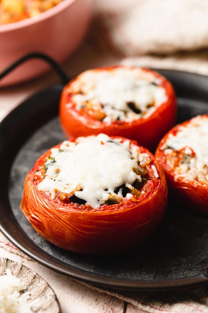 Ratatouille-Stuffed Tomatoes - Ellie Likes Cooking