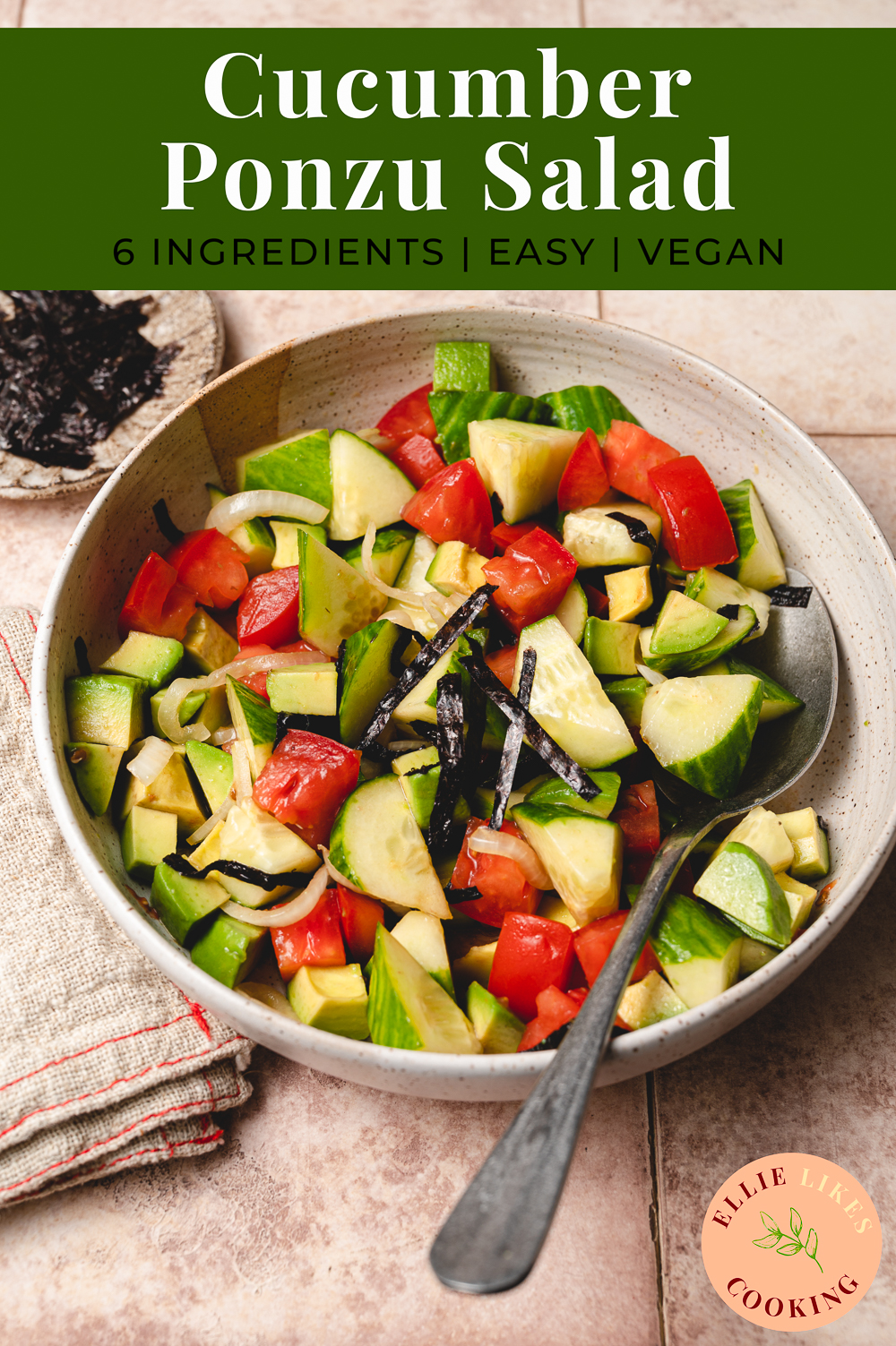 Easy Cucumber Ponzu Salad - Ellie Likes Cooking