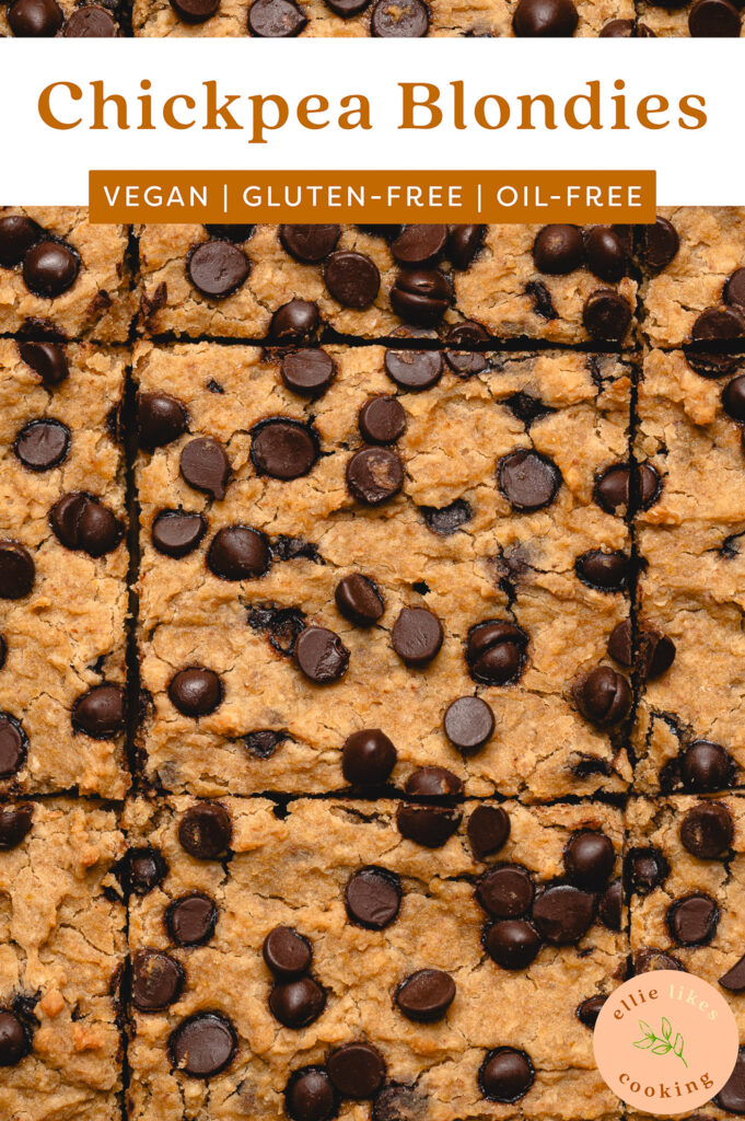 Chickpea Blondies Vegan Gluten Free Ellie Likes Cooking 