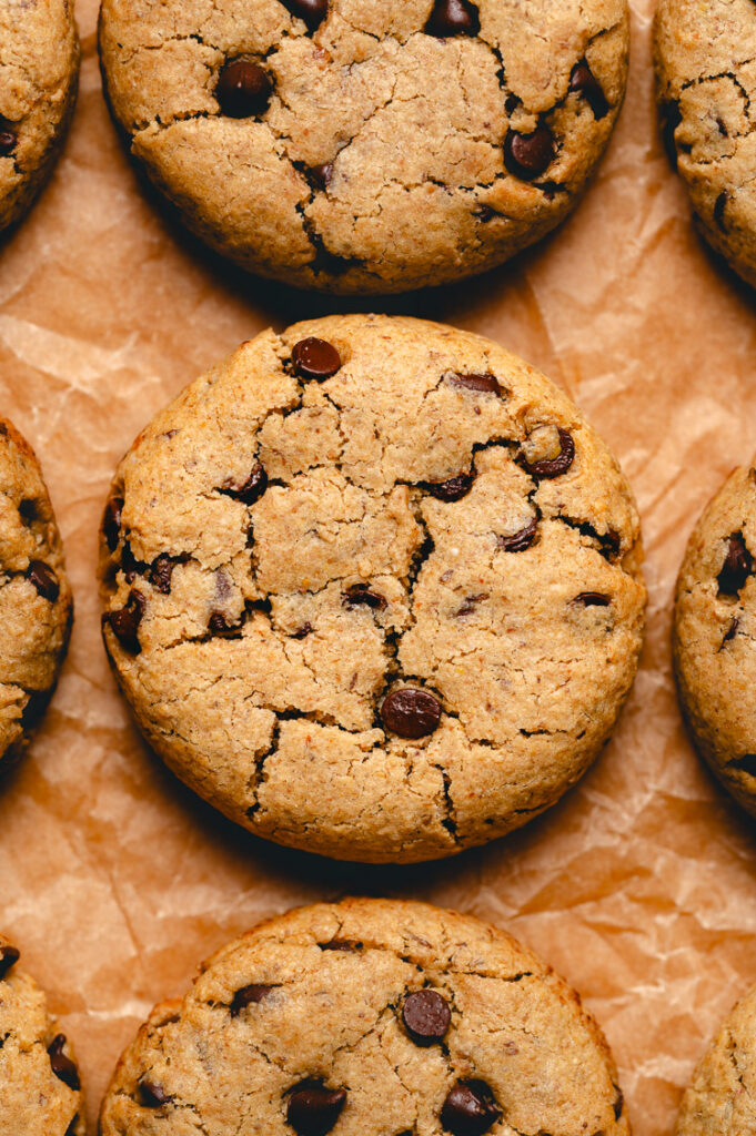 miso olive oil chocolate chip cookie close up