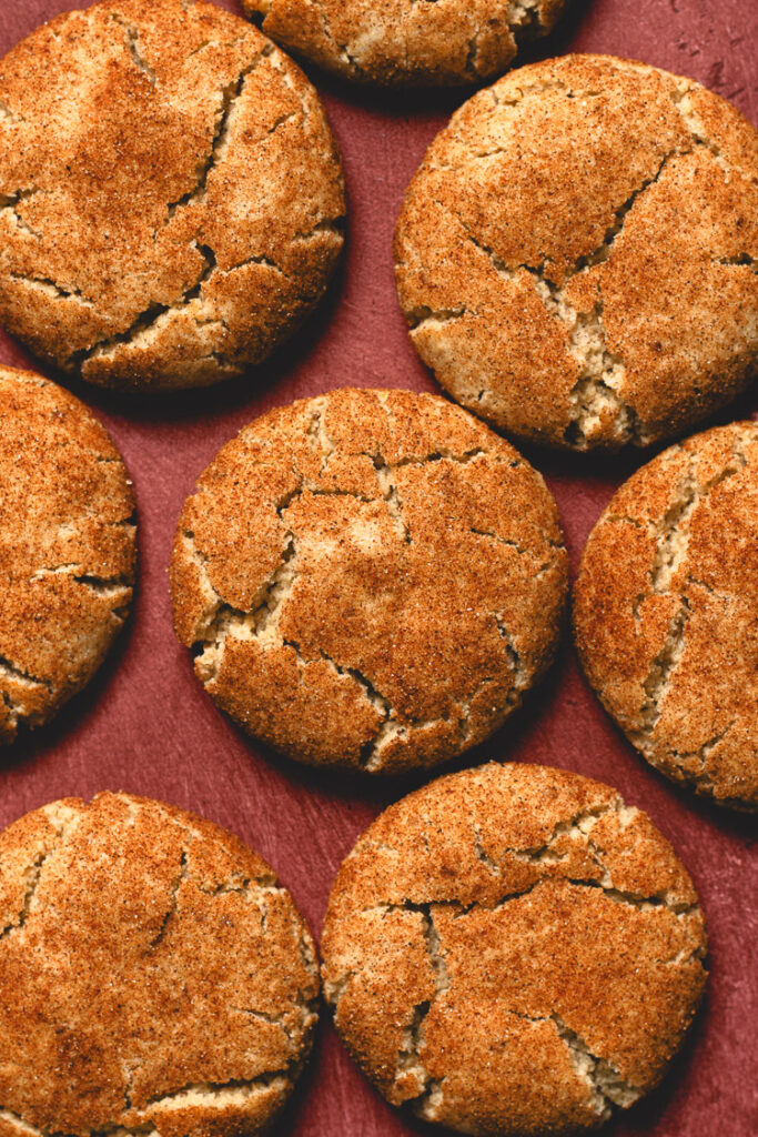 vegan snickerdoodles close up