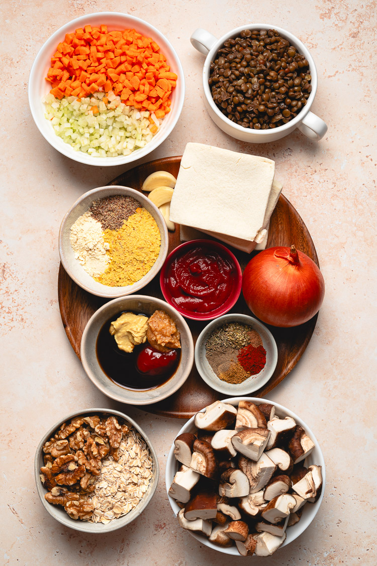 ingredients for vegan meatloaf