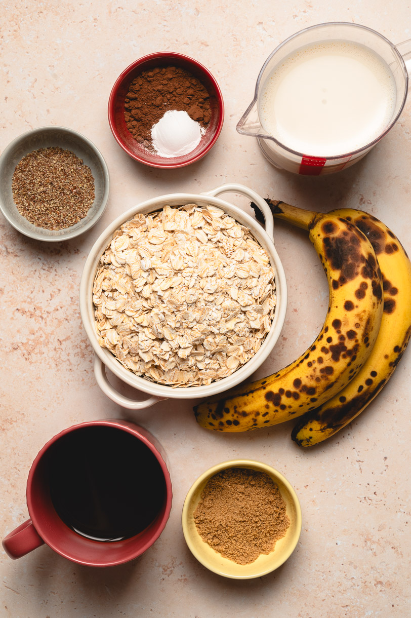 ingredients for tiramisu baked oatmeal chocolate oat layer